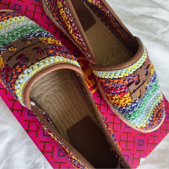 Tory Burch Everly Crochet Espadrilles Multicolor Flats Size 7.5 - Picture 11 of 12